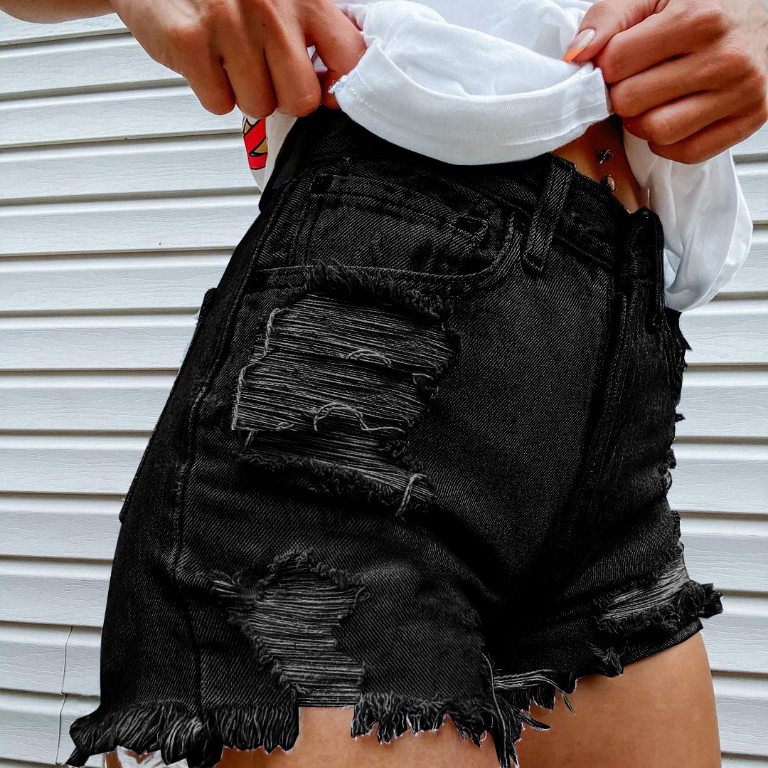 Skull Graphic Summer Denim Shorts - chicyea