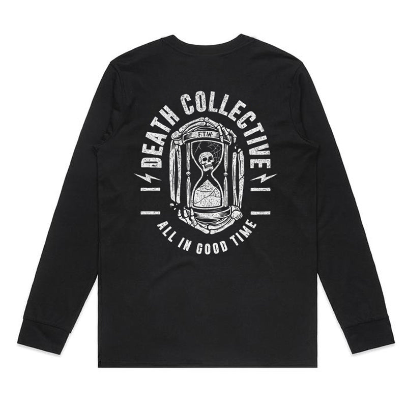 Uprandy Death Collective Printed Long Sleeve Men T-Shirt - chicyea