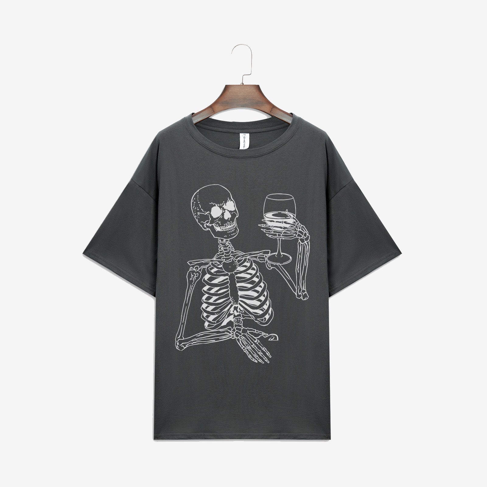 Minnieskull Skull Print Casual Plus T-Shirt - chicyea